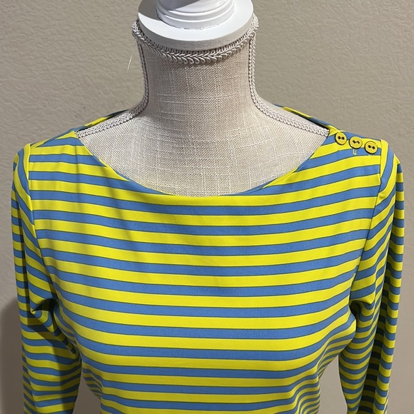 J MC LAUGHLIN STRIPED 3/4 SLEEVE TOP MULTICOLOR MEDIUM. - Picture 3 of 11